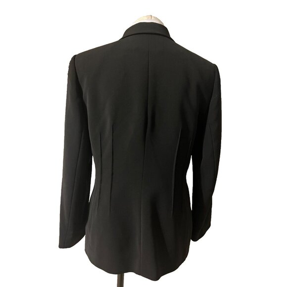 Le Suit Suit Jacket Blazer 14P Black 3 Button Polyester Classic Seamed - Picture 2 of 10